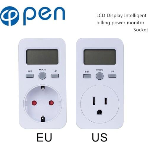 OPPM-002 EU/US/UK/FR/BR/AU LCD Display Intelligent billing power monitor Socket