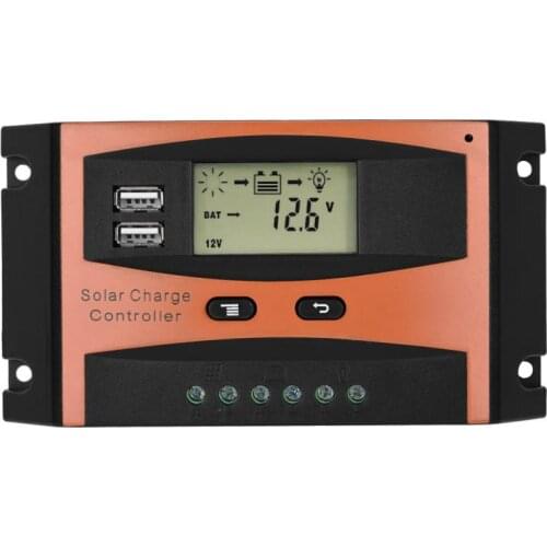 30A/20A 50V Dual USB LCD Display Smart PWM Solar Panel Charge Controller IP32 Waterproof Solar Charge Controller