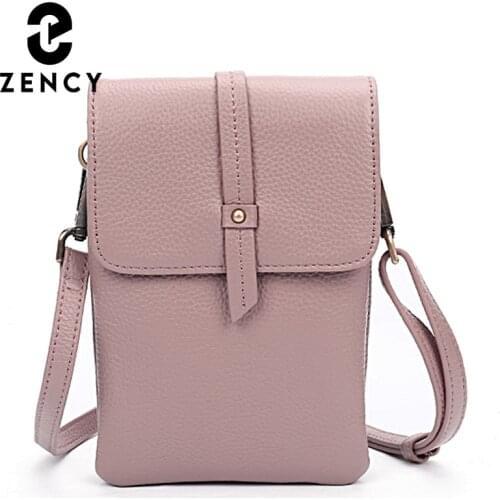 Zency Soft Genuine Leather Handbag Small Simple Casual Female Crossbody Bag 2021 New Design Fashion Classic Lady Shoulder Bag