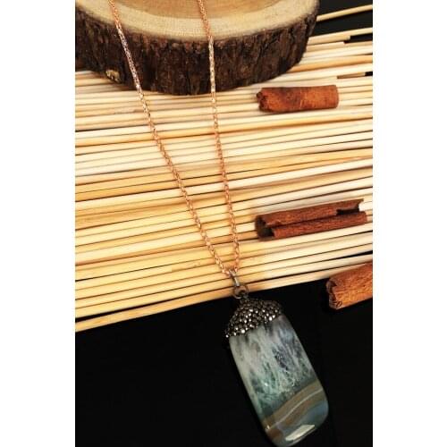 Dr Stone Natural Stone handmade agate Stone female Necklace KTDR16 439744844