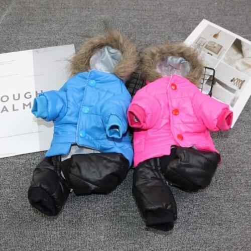 Pet Winter Clothing Dog Jumpsuit Warm Dog Coat Outfit Garment Hooded Outerwear Puppy Yorkies Poodle Schnauzer Clothing Costume
