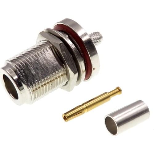 1Pcs N-KY-3 Female Interface RF Coaxial Connector with Waterproof Ring Nut Gasket For Connect RG58 50-3 RG400 Cable