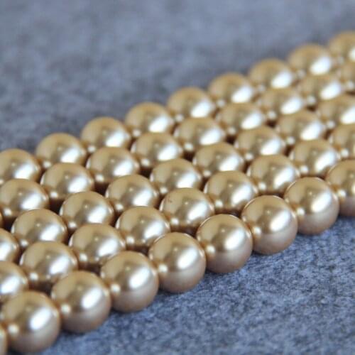 12mm Light Yellow Shell glass beads loose Suitable for making necklaces and bracelets women Jewelry Accessories 15inch 2pc/lot