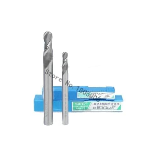 2PCS lengthening R3.5 high speed steel ball end milling cutter, straight shank white steel cutter, R alloy milling cutter