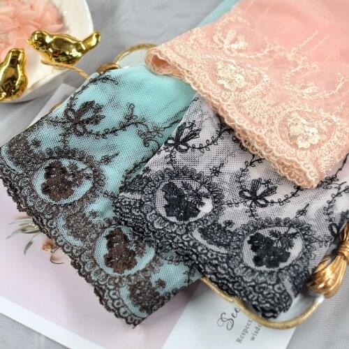 20Meters Floral Edge Embroidered Lace Trim Mesh Tulle Lingerie Underwear Clothes Bra Sewing Fabric Craft New Arrivals