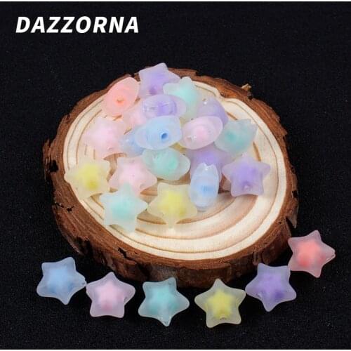 20pcs/Lot 18mm Acrylic Spaced Beads Transparent Five-pointed Star Shape Beads For Jewelry Making DIY Earrings Accessories