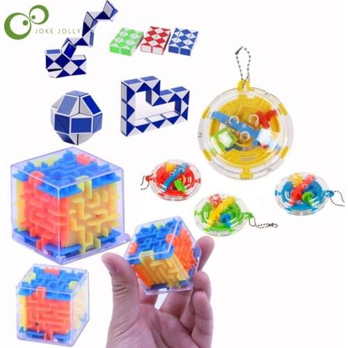3 Mini Rotating Maze Ball Amazing Magic Ruler Labyrinth Balance Obstacle Educational Toy LXX