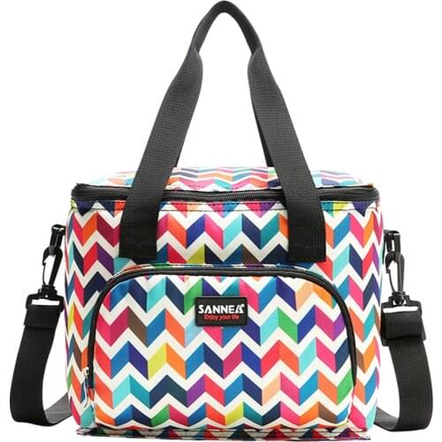 4 Colors Newest Arrival Picnic Bag Floral Print Large Capacity Lunch Bag Multipurpose Thermal Bag for Camping Picnic Hiking