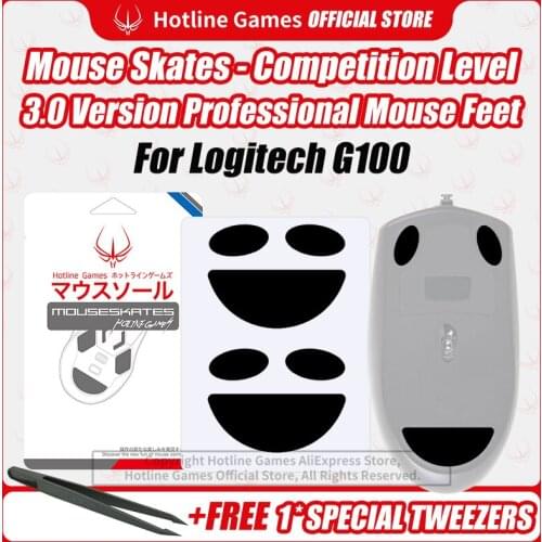 Hotline Games 3.0 Competition Level Mouse Skates Mouse Feet Pad Replacement Feet for Logitech G100 Mouse 0.28mm Thickness