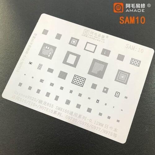 Amaoe SAM10 For SAMSUNG S10/S10+/Note10/G9730/G975/N975 SM8150/Exynos 9820/855 CPU RAM WIFI Chip BGA Stencil IC Solder Reballing