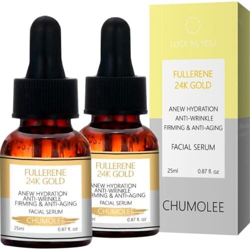 CHUMOLEE 24K Gold Hyaluronic Acid Face Serum Anti-Aging Shrink Pore Whitening Moisturizing Essence Face Cream Dry Skin Care 25ml