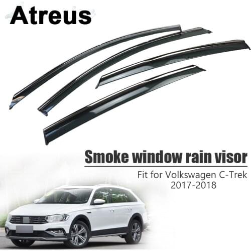 Atreus 4pcs For Volkswagen VW C-trek 2017 2018 Car Accessories Door Smoke Window Sun Rain Visor Wind Deflectors Guard Cover