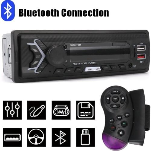With Voice Control Auto Parts 1-DIN SWM-7811/7812 Auto Stereo Bluetooth AUX Function Head Unit Handsfree Car Radio Multimedia