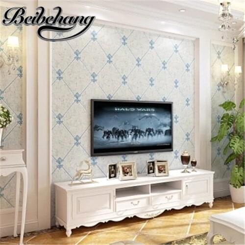 Beibehang Simple European 3D Imitation Marble Background Wallpaper Thicker Imitation Leather Strips Lingge Bedside Wall paper