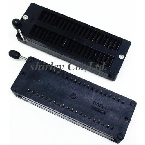 Free Shipping(10Pcs/lot) 2.54mm, 3M 40 Pin gold plated Black ZIF DIP IC Socket