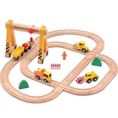 Wooden Track Toy Diecast Scene Small Track Combination Compatible with Childrens Brand Train Tracks Educational Toys Gifts