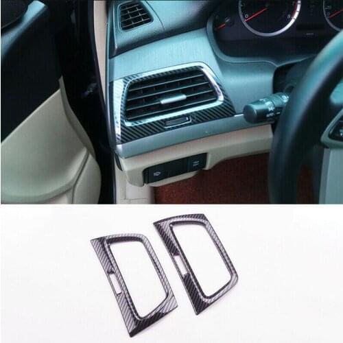 FOR Honda Accord 2008-2012 2pcs carbon fiber steel console L&R air outlet vent trim