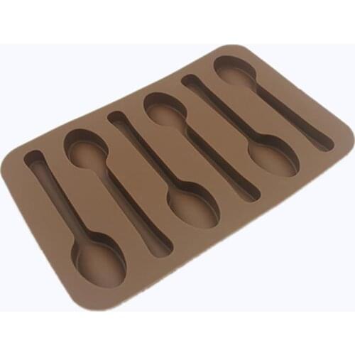 Cake Mold Creative 6-Cavity Scoop Shaped Silicone Mold Non-Stick Candy Mold Chocolate Mould Fondant Cake Decorating Tool