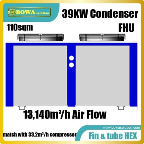 39KW air cooled box type condenser matches with 12HP home VRF air conditioners or other temperature control systems