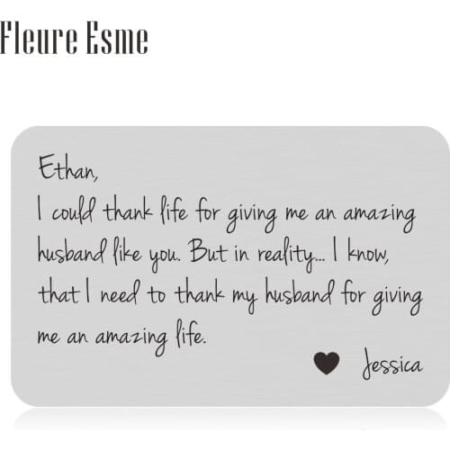 Wallet Insert Card Valentines Day Gifts for Men Husband From Wife Girlfriend Boyfriend Birthday Gifts for Him Groom Bride