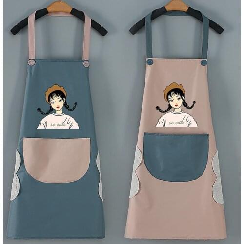 Cartoon Kitchen Sleeveless Apron PVC Waterproof Oilproof Cooking Clothes Cover