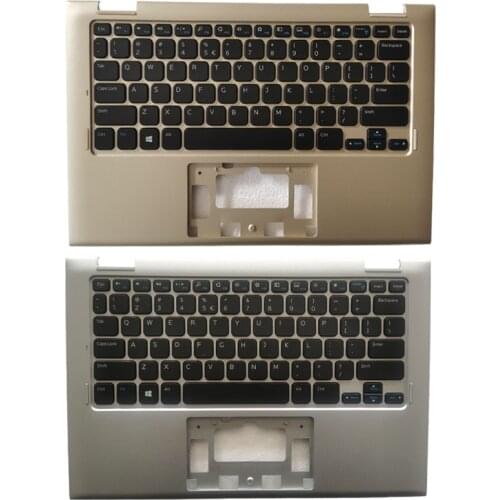New US laptop Keyboard for Dell Inspiron 3147 3148 US keyboard with silver 07W4K6/gold 0RDD7F palmrest cover