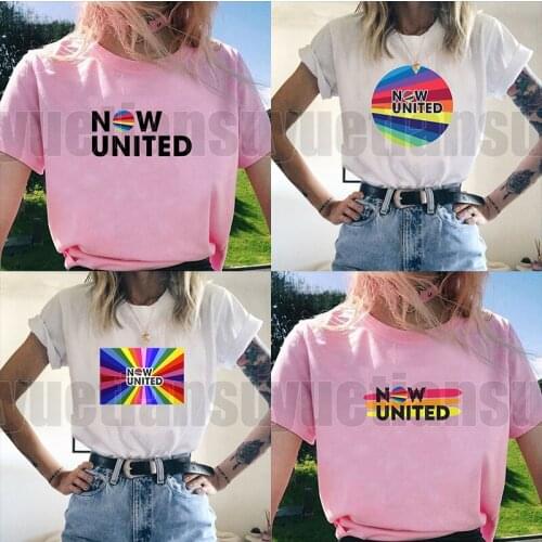 Now United Better Album Print Women T-Shirts Girls Streetwear Short Sleeve Hip Hop UN Team Harajuku Oversize Streetwear Tee Tops