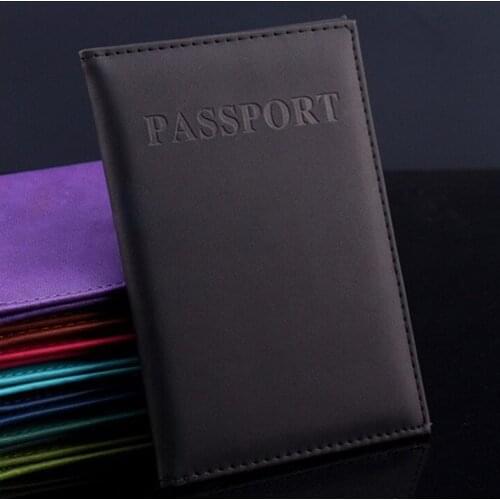 New Passport Cover PU Leather Women Passport Holder Womens Travel Passport Cover Unisex Card Case Man Card Holder Wallet