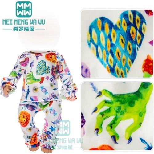 Clothes for doll fit 43cm baby new born doll Candy eyes pumpkin lantern halloween set