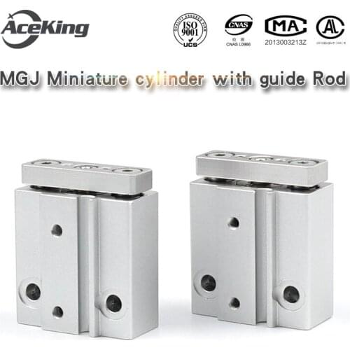 Pneumatic micro guide rod baffle push three rod cylinder MGJ6*5/10/15/20 MGJ10*5/10/15/20 instead of Ace small cylinder diameter