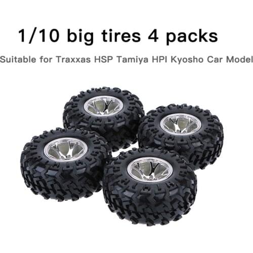 4pcs/Set 1/10 130mm Rubber Wheel Non-Slip Big Foot Climbing Stairs HSP Robot Tire For Obstacle Smart Car Chassis DIY Parts