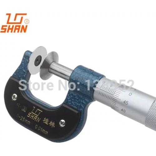 SHAN brand 0-25mm 25 - 50mm 50-75 mm disk micrometer gear tooth micrometer Micrmetro Paper measuring pan head spiral micrometer