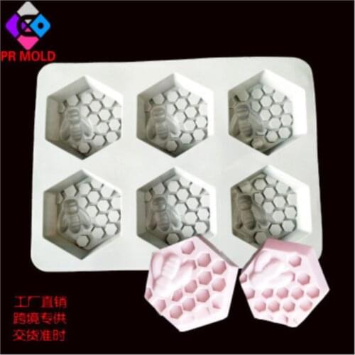 PRZY Silicone Mold Soap Mould Six Holes Honeycomb Handmade Soap Making Molds Candle Silicone Ice Mold Resin Clay Mold