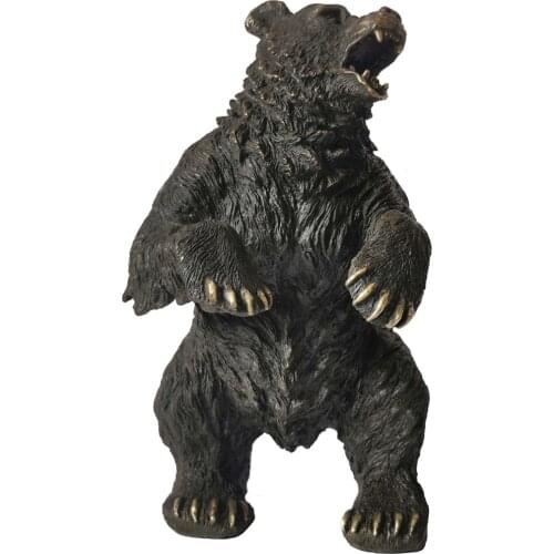 Wildlife Animal Sculpture Bear Statue Real Bronze Vintage Figurine Art Home Decoration Children Gifts