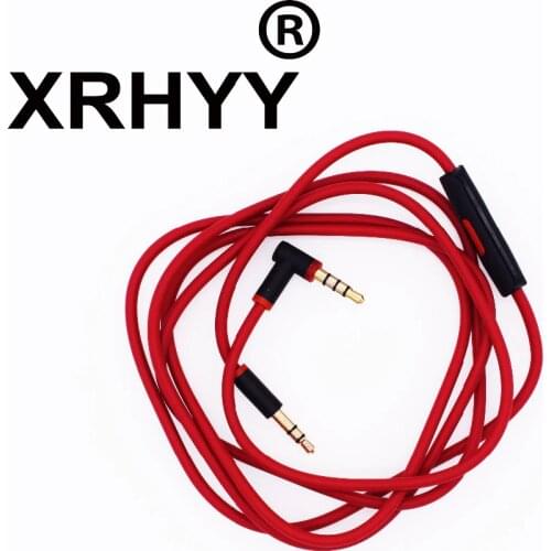 XRHYY Red Replacement Audio Cable Cord Wire with In-line Microphone For Beats Solo/HD/Studio/Pro/Detox/Wireless/Mixr Headphones