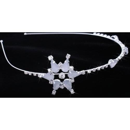 Wedding Bridal Crystal Hexagram Flower Headband Hair Accessories