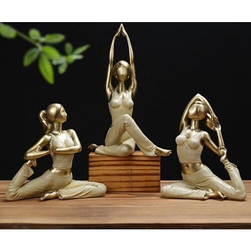 HOME DECORATION KAWAII YOGA FIGURINE GIRLS DREAM MODERN RESIN HOME SCULPTURE DOLLS RESIN YOGA BEAUTY GIRLS WEDDING CRAFTS GIFT