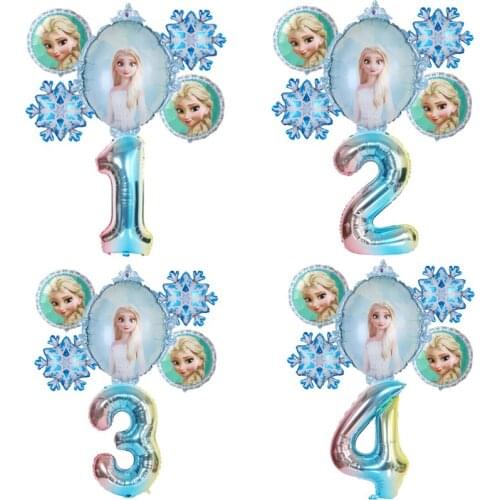 Elsa Disney Frozen princess helium balloons 32inch number Baby shower girl foil globos birthday party decorations kids toys