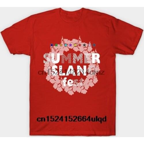 100% Cotton O-neck Custom Printed Tshirt Men T shirt Summer Island Fest - Idolish7 Women T-Shirt