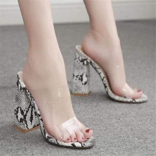 Women shoes Ladies shoes summer PVC thick bottom high-heeled 11.5 cm round head transparent sandals women slippers