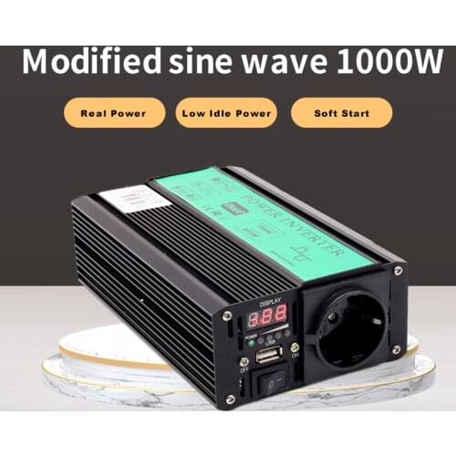 1000W Fixed wave inverter. Power Inverter DC 12V to AC 220V Converter Supply Solar Power