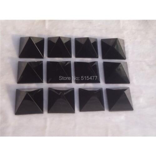 12pcs 40mm*40mm NATURAL Obsidian quartz crystal Pyramid healing