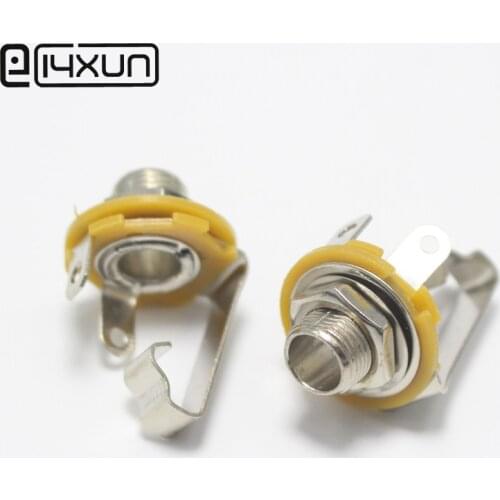 2pcs 6.35mm / 6.5mm 2 Pole Mono Plug jack Audio Female Connector 6.35 Welding Type Microphone Panel Socket