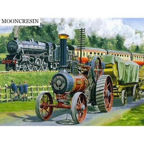 5D Diy Diamond Painting Train Cross Stitch Diamond Embroidery Full Square Crystal Mosaic Picture Of Rhinestone Decoration Home