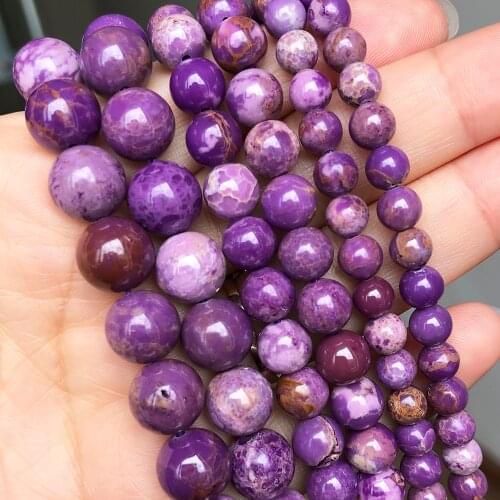 AB Natural Phosphosiderite American Purple Mica Gem Stone Beads For Jewelry Making Round Loose Beads DIY Bracelet 15'' 6 8 10mm