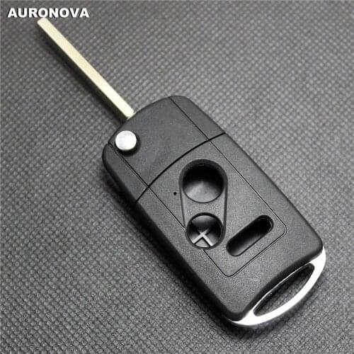 AURONOVA New Upgrade Folding Key Shell for HONDA Fit Accord Civic City Crv 2+1 Buttons Remote Car Key Case