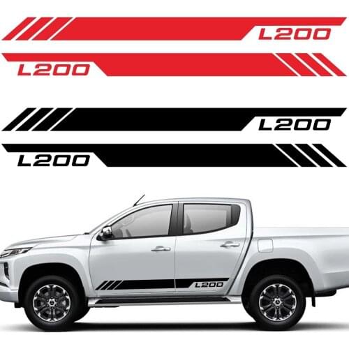 Car Stickers Side Body For Mitsubishi L200 2011-2019 Off Road Pickup Car Skirt Stripe Decals DIY Auto Tuning Car Accessories
