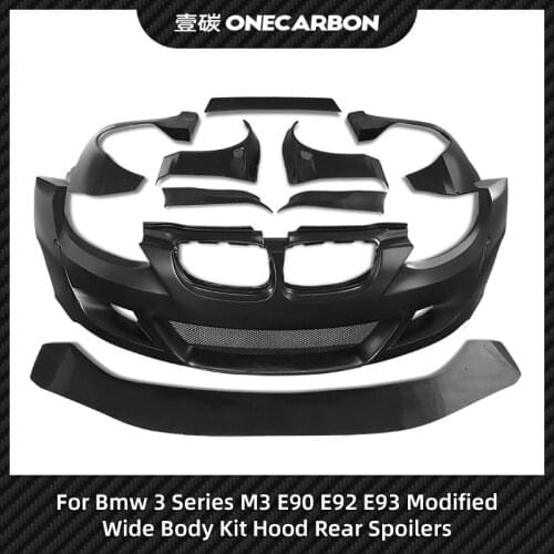 BMW 3 Series M3 E90 E92 E93 Modified Rocket Bunny Wide Body Kit Front Bumper Fender Rear Bumper Tail Spoiler Rear Diffuser FRP