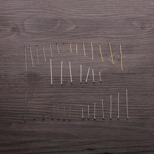 Head Pins Findings Gunmetal/Silver/Gold/Rhodium/Bronze Mixed Size,1.6/2.0/2.4/3.0/3.5/4.0/4.5mm,700PCs(per size 100pcs)