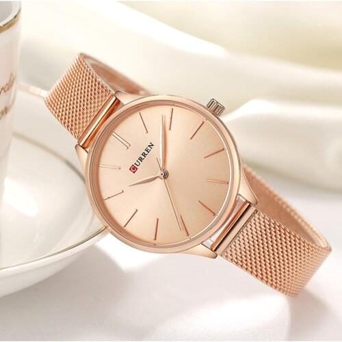 CURREN Womens Luxury Gold Steel Quartz Watch Curren Brand Women Watches Fashion Ladies Clock relogio feminino